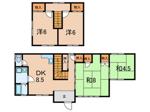 舞子坂４丁目貸家の物件間取画像